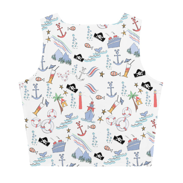 Disney Cruise Crop Top DCL Sketch Pattern- READY TO SHIP- MEDIUM