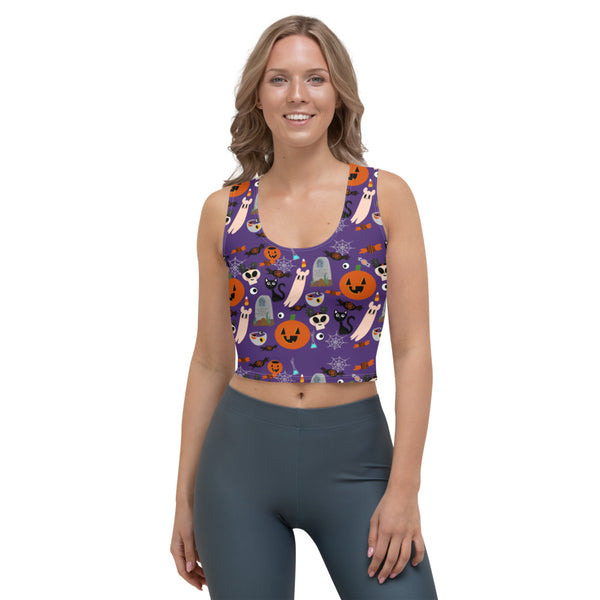 Disney Creepy Cute Halloween Crop Top - READY TO SHIP-Purple- Small