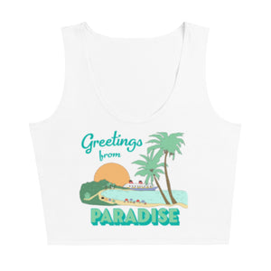 Disney Cruise Castaway Cay Crop Top Greetings from Paradise Disney Cruise Crop Top with Back Print