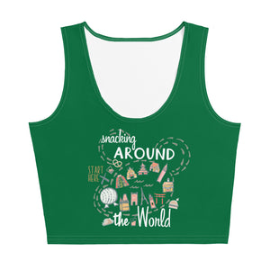 Epcot Snacking Around the World Crop Stop Epcot Food Disney Shirt Food and Wine Festival Crop Top- Jewel Green