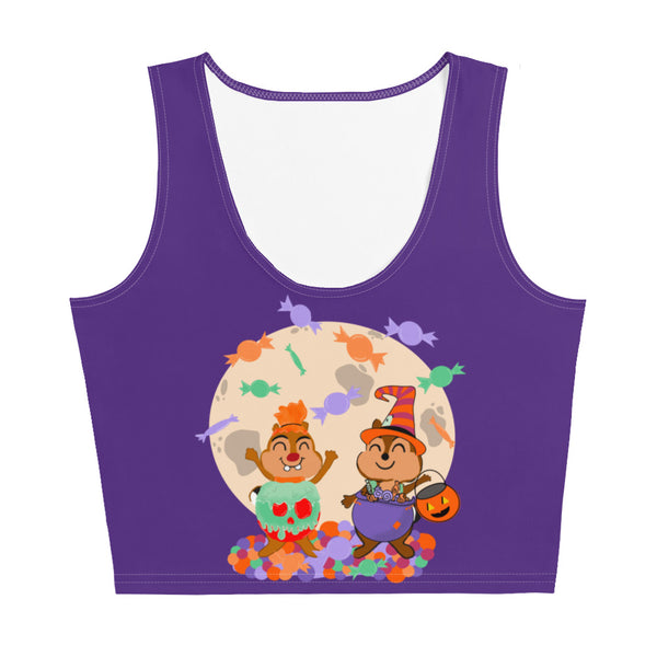 Chip and Dale Disney Halloween Trick or Treat Candy Crop Top