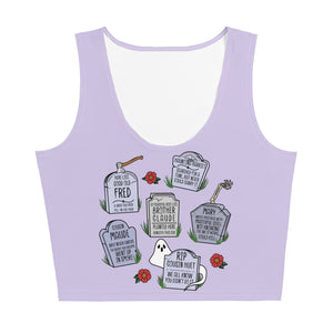 Muppets Haunted Mansion Rest in Peace Tombstones Halloween Spooky Crop Top