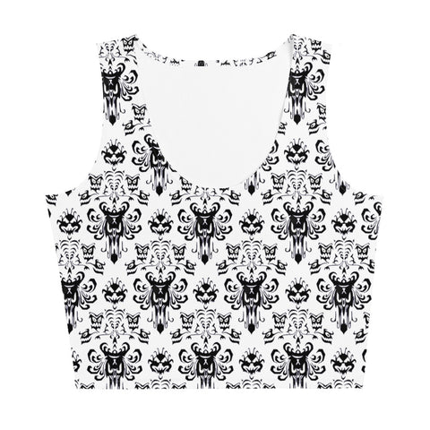 Haunted Mansion Wallpaper Crop Top Black and White Haunted Mansion Outfit Crop Top