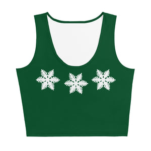 Mickey and Minnie Christmas Crop Top Disney Christmas Outfit Snowflake Green Crop Top