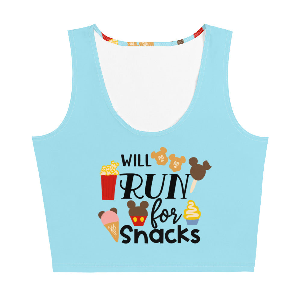 runDisney Disney Snacks Crop Top Will Run For Snacks Theme Park Disney Crop Top