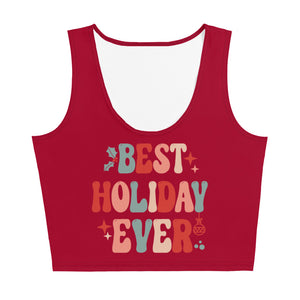 Best Holiday Ever Fun Crop Tank Top Disney Christmas Mickey's Very Merry Christmas Party Crop Top