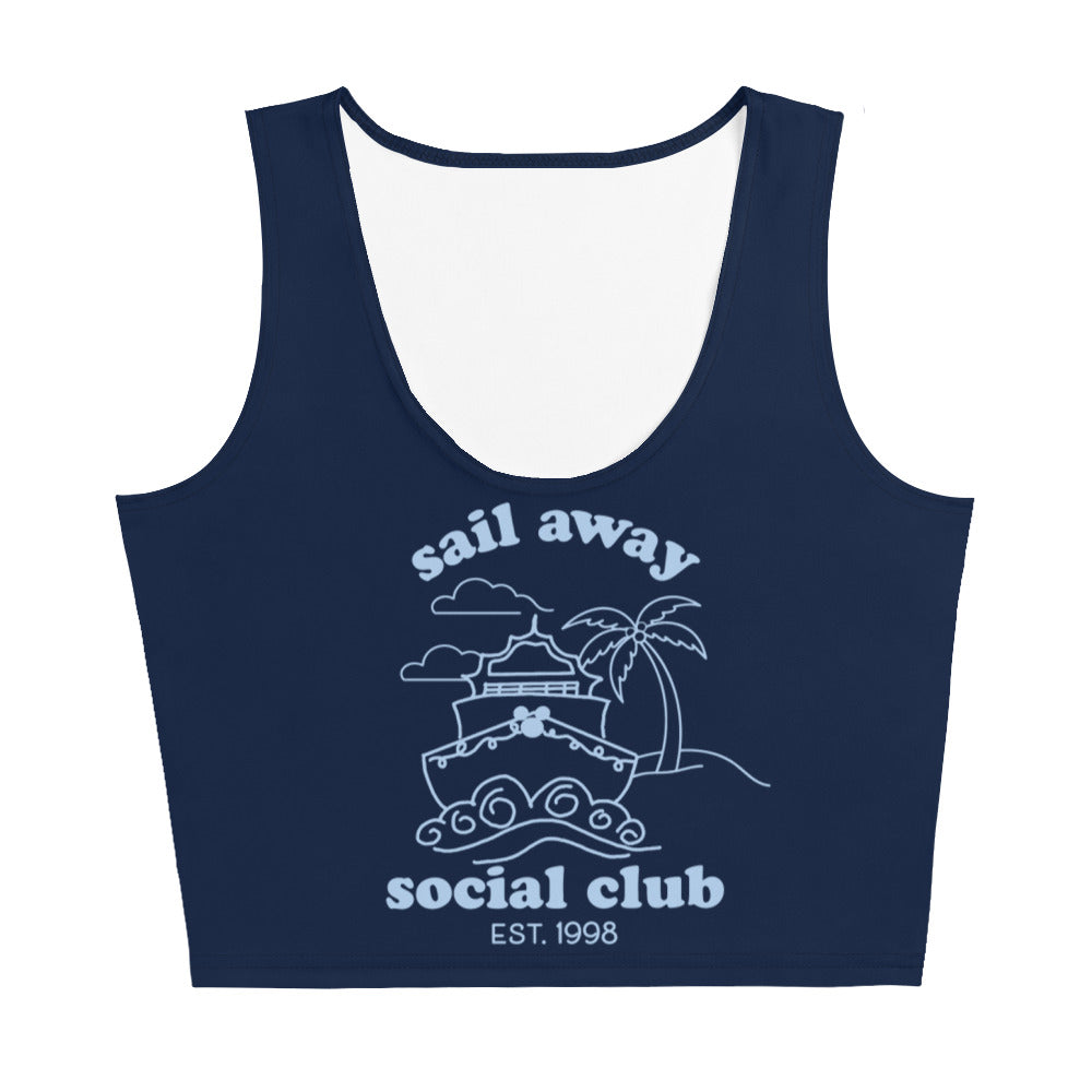 Disney Cruise Sail Away Social Club Crop Tank Top Disney Vacation Shirt Crop Top