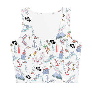 Disney Cruise Crop Top DCL Sketch Pattern- READY TO SHIP- MEDIUM