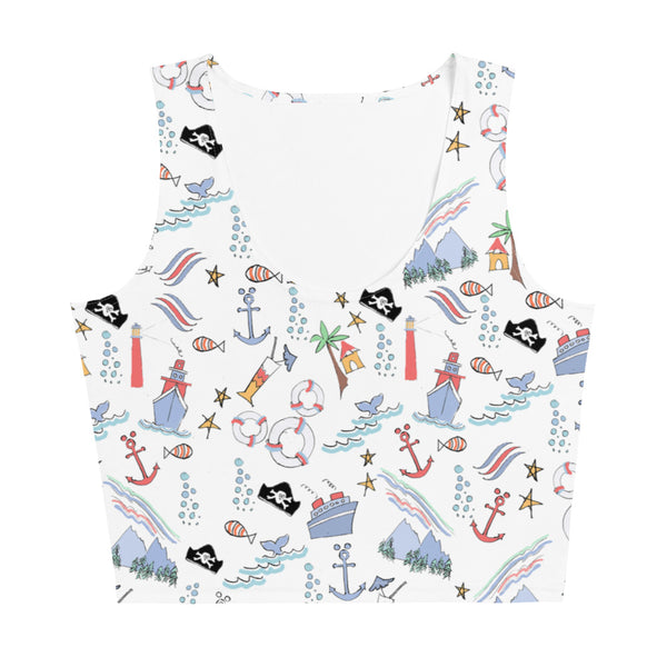 Disney Cruise Crop Top DCL Sketch Pattern- READY TO SHIP- MEDIUM