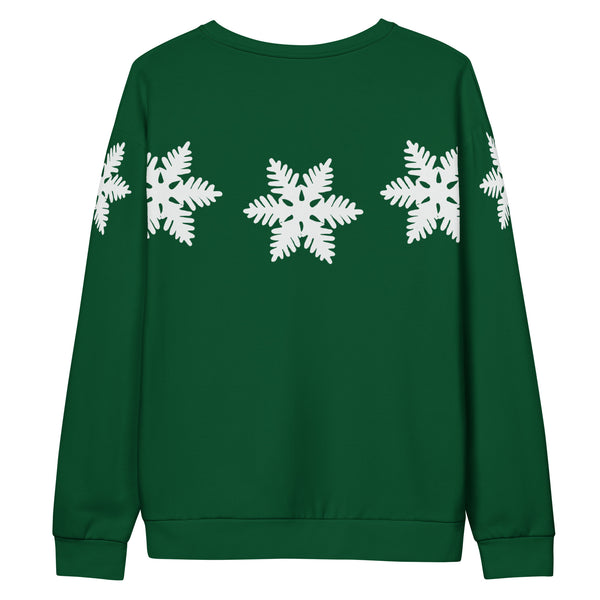 Mickey and Minnie Christmas Sweater All Over Print Shirt Disney Christmas Outfit Snowflake Green Sweatshirt