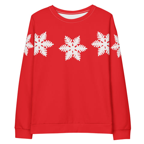Mickey and Minnie Christmas Sweater All Over Print Shirt Disney Christmas Outfit Snowflake Red Long sleeve