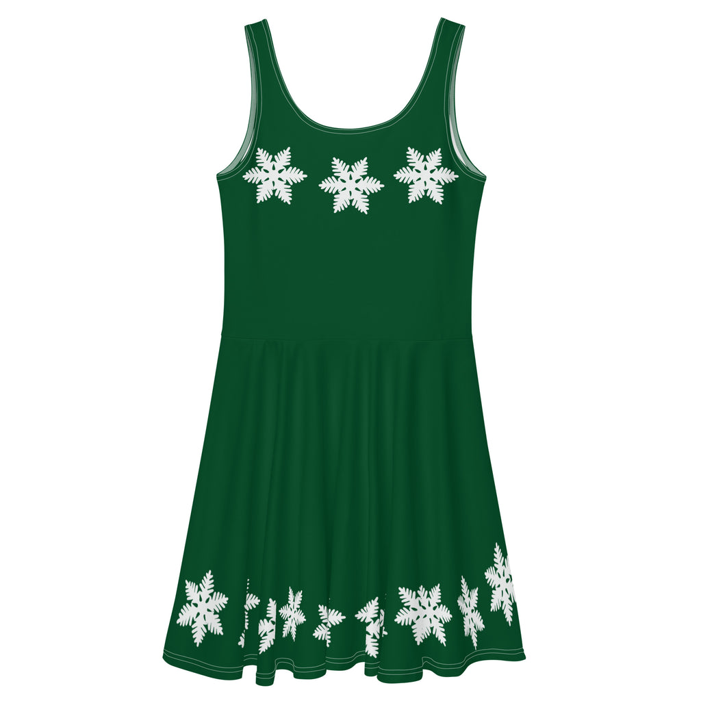 Mickey and Minnie Christmas Dress Disney Christmas Outfit Snowflake Green Skater Dress L Mickey and Minnie Christmas Dress Disney Christmas Outfit Snowflake Green Skater Dress L