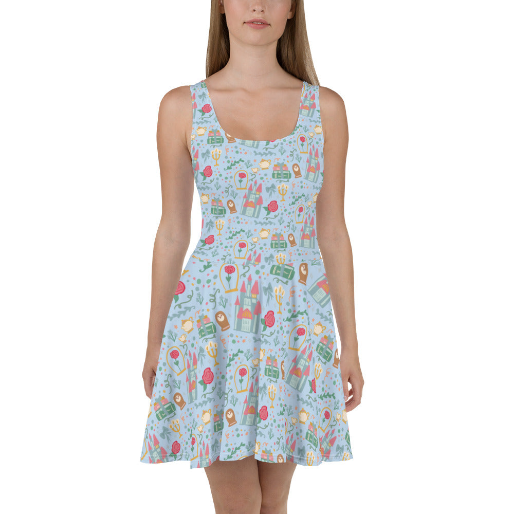 Belle Dress Beauty Within Disney Princess Beauty and the Beast Skater Dress S Belle Dress Beauty Within Disney Princess Beauty and the Beast Skater Dress S