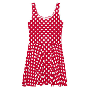 red and white polka dot skater dress Red and White Polkadot Flare Skater Dress
