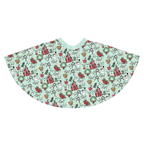 Disney Christmas Party Skirt Disney Skirt Very Merry Christmas Magic Kingdom Party Skater Skirt