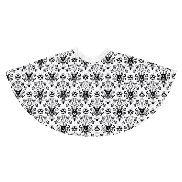 Haunted Mansion Wallpaper Skirt Black and White Haunted Mansion Outfit Skater Skirt