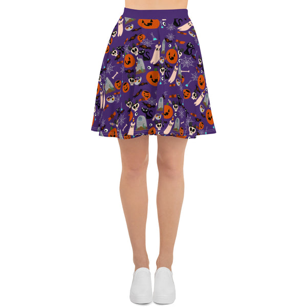 Disney Creepy Cute Halloween Skirt - READY TO SHIP-Purple- Small
