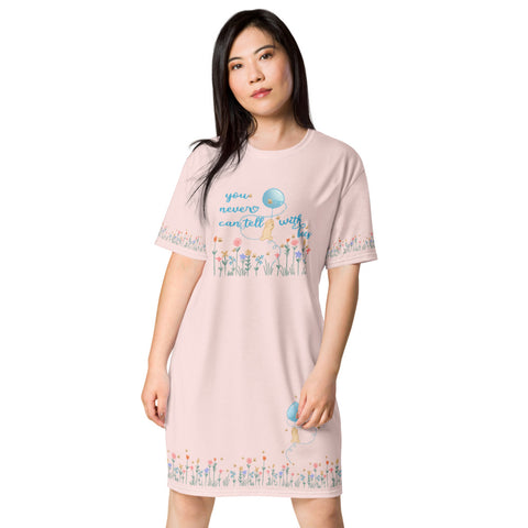 Winnie The Pooh light pink tshirt dress - READY TO SHIP-SMALL