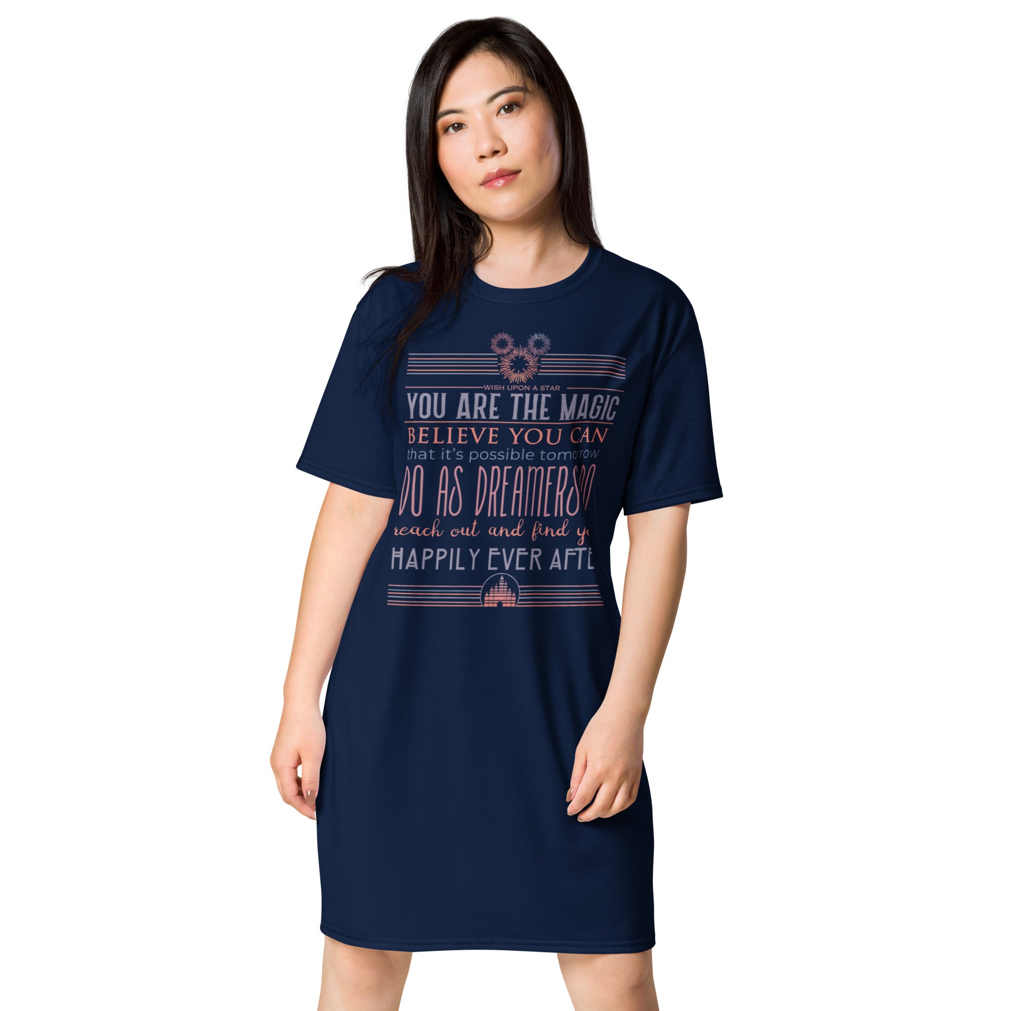 Disney Fireworks Dress New Years Quote Happily Ever After T-shirt dress