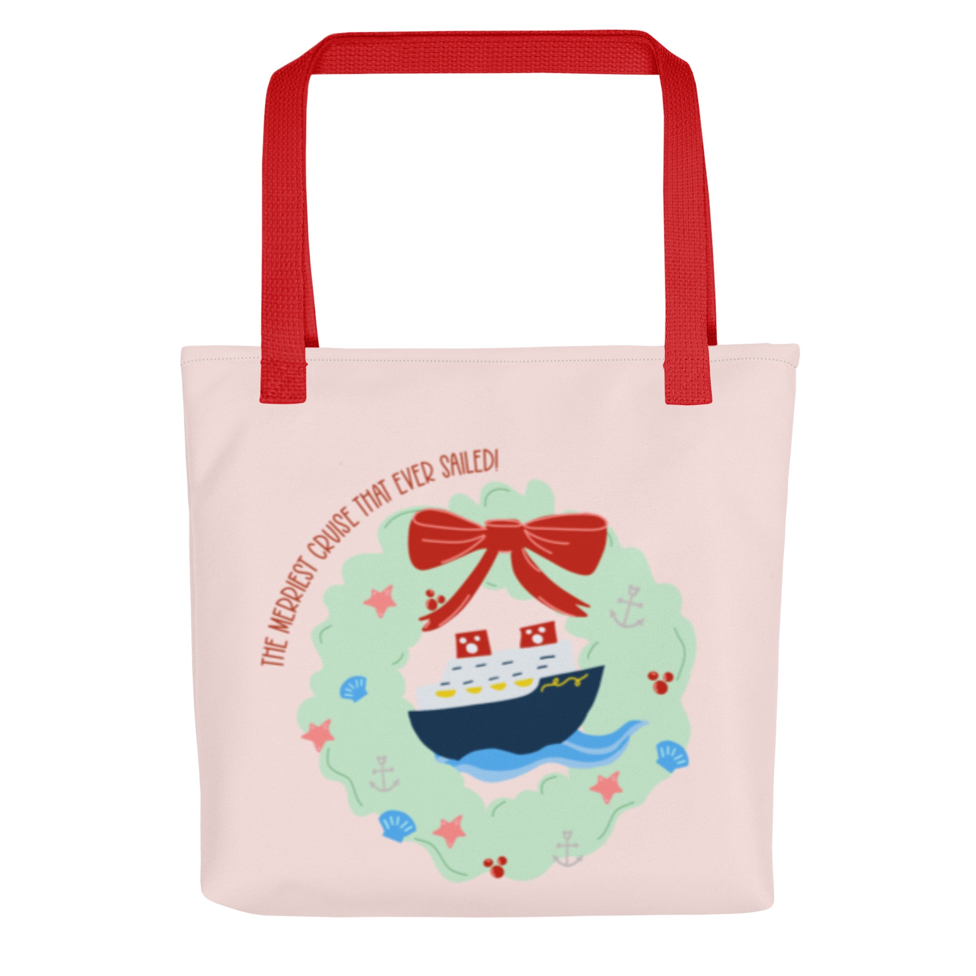 Disney Christmas Cruise Tote Bag Merriest Cruise that Ever Sailed DCL Tote 15 x 15