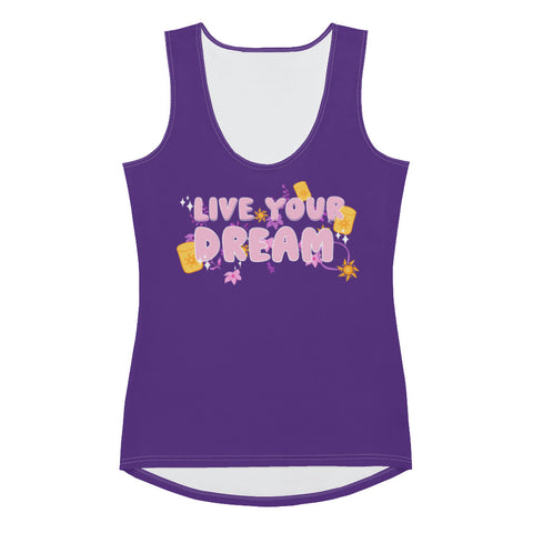 runDisney Tangled Live Your Dream Disney Rapunzel Running form fitting tank top