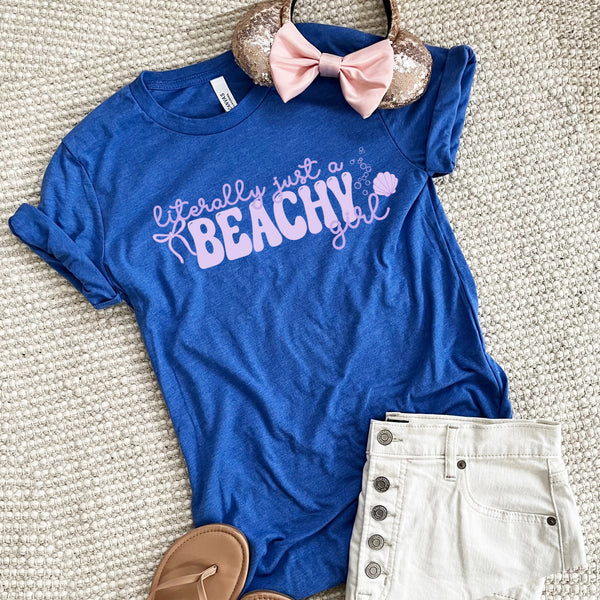 Disney Princess Ariel T-Shirt Literally Just a Beachy Girl Little Mermaid Disney Princess Shirt