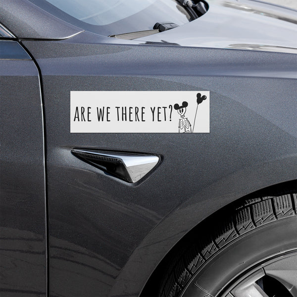 Skeleton Disney Car Magnet Are we there yet? Skeleton with Mickey Hat and Balloon Car Magnet - Light Gray