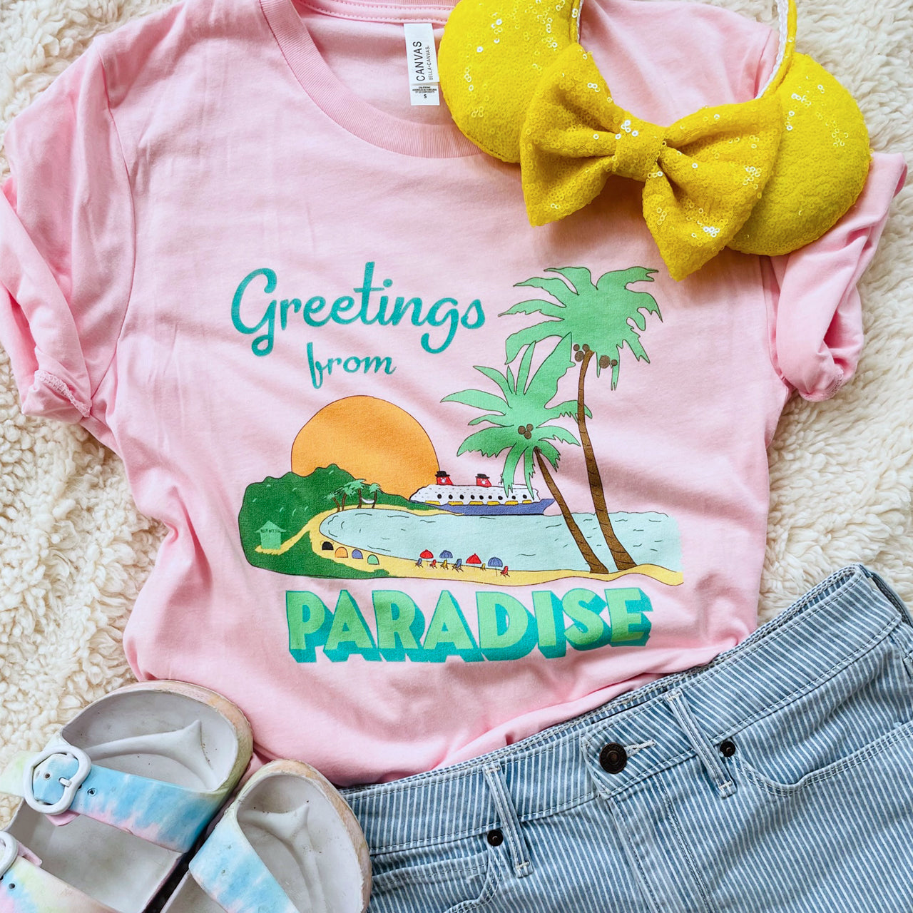 Disney Castaway Cay T-shirt READY TO SHIP- Pink- Small