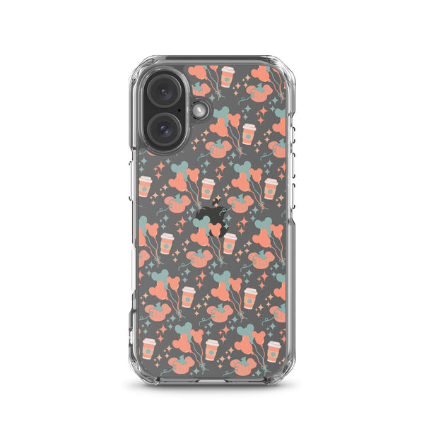 Disney Main Street USA Fall iPhone Case Magic Kingdom Starbucks Mickey Pumpkin Mickey Balloon Phone Case