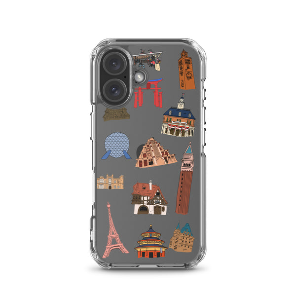 Epcot World Showcase Hello World SpaceShip Earth iPhone Case