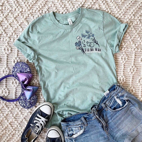 Disney Horror Rom Com T-Shirt 2-Sided Corpse Bride Disney Gothic Wedding Front Back Tee