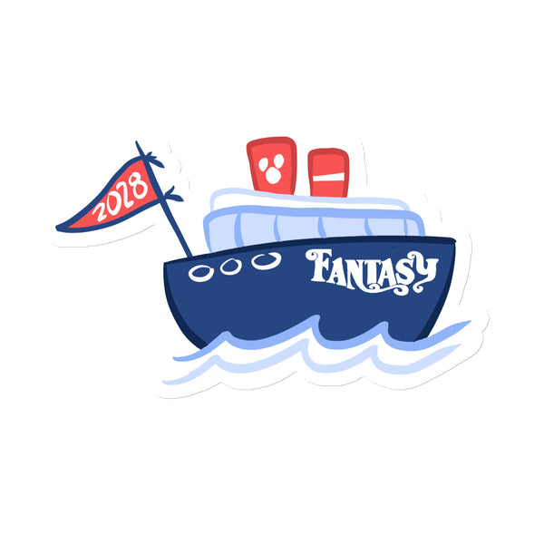 2028 Disney Cruise Boat Magnet with Flag Chubby Disney Ship with Mickey Funnel Magnet