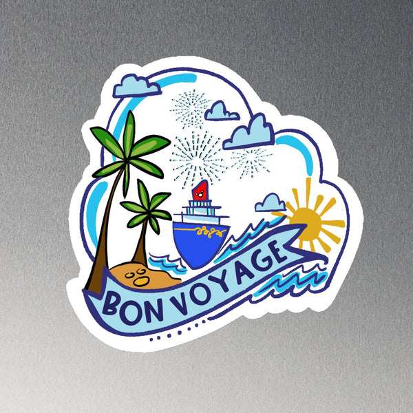 Bon Voyage Cruise Magnet DCL Ship Beach and Sunshine Disney Cruise Door Decoration Magnet
