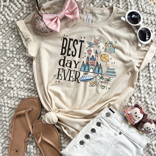 Disneyland Best Day Ever T-Shirt Best Day Ever Disney Trip Disney Castle T-Shirt