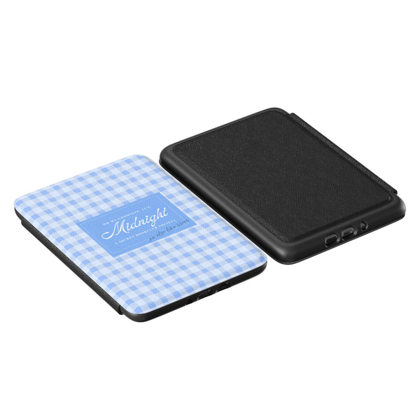 Cindrella Kindle Case Midnight Book Club Blue Gingham Kindle Case - Multiple Sizes