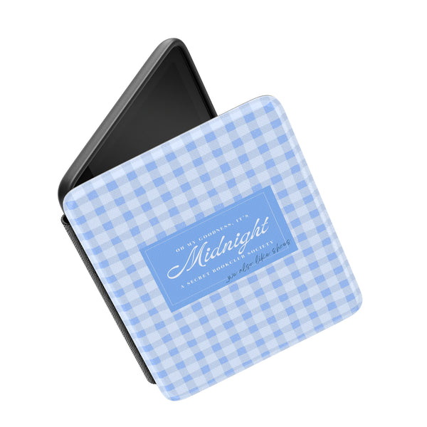 Cindrella Kindle Case Midnight Book Club Blue Gingham Kindle Case - Multiple Sizes