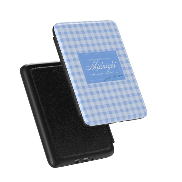 Cindrella Kindle Case Midnight Book Club Blue Gingham Kindle Case - Multiple Sizes