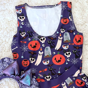 Disney Creepy Cute Halloween Crop Top - READY TO SHIP-Purple- Small