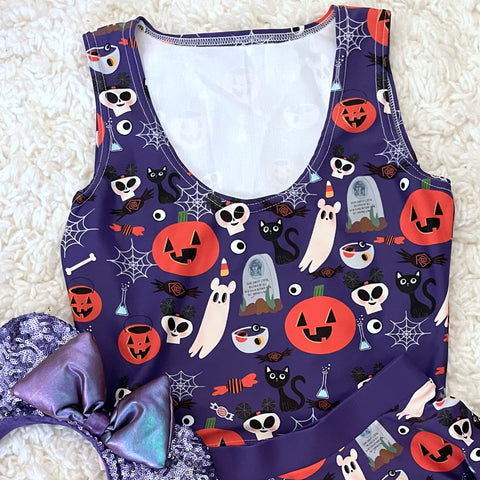 Disney Creepy Cute Halloween Crop Top - READY TO SHIP-Purple- Small
