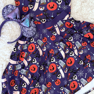 Disney Creepy Cute Halloween Skirt - READY TO SHIP-Purple- Small