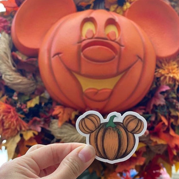 Mickey Pumpkin Die Cut Vinyl Sticker