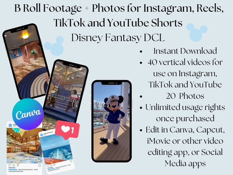 Disney Fantasy Cruise Ship B Roll DCL Videos and photos for TikTok Instagram YouTube Travel Agent Content Creator Media