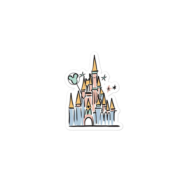 Disney World Castle Sticker Cinderella's Castle Vinyl Sticker on White Background for Water Bottles, Laptops, Journals