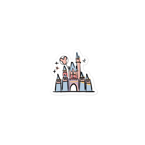 Disneyland Castle Sticker Vinyl on White Background for Water Bottles, Laptops, Journals