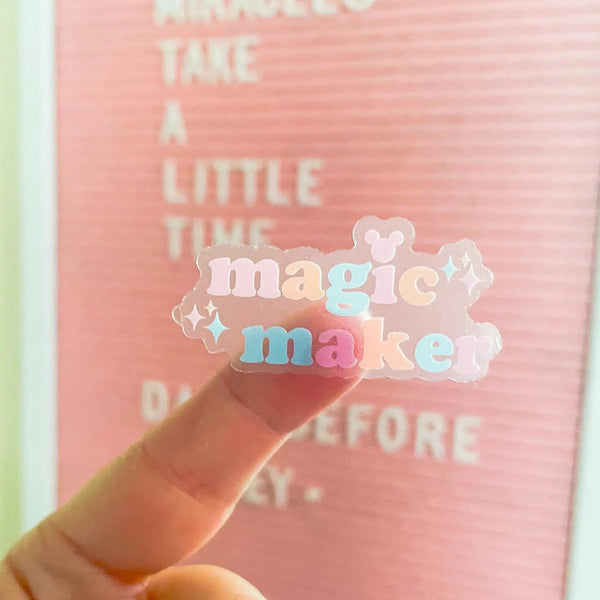 Disney Magic Maker Travel Agent Cast Member Sticker Transparent Pastel Disney Sticker for Water Bottles, Laptops, Journals, Kindle