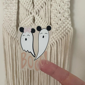 Disney Halloween Ghosts Boo Sticker Transparent Pastel Mickey and Minnie Ghost Disney Sticker for Water Bottles, Laptops, Journals, Kindle