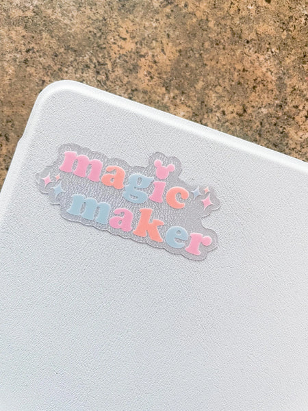 Disney Magic Maker Travel Agent Cast Member Sticker Transparent Pastel Disney Sticker for Water Bottles, Laptops, Journals, Kindle