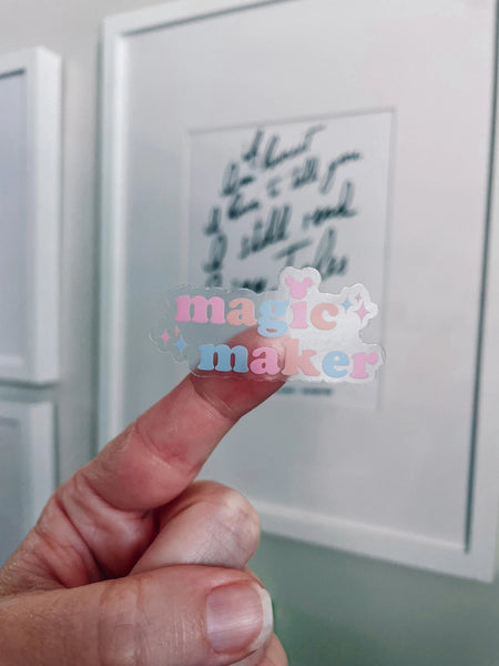 Disney Magic Maker Travel Agent Cast Member Sticker Transparent Pastel Disney Sticker for Water Bottles, Laptops, Journals, Kindle