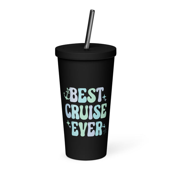 Disney Best Cruise Ever tumbler water bottle Pastel cute DCL Cruise Travel Insulated tumbler with a straw