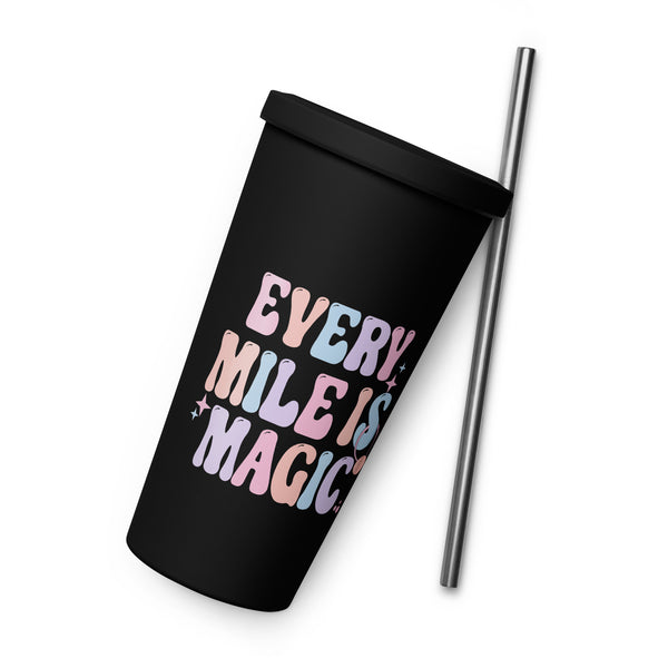 runDisney Every Mile is Magic Disney water bottle Travel Insulated tumbler with a straw